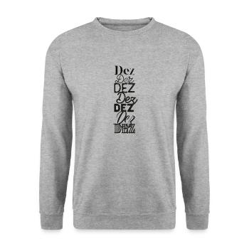 Dez - Unisex Pullover - Weißgrau meliert - Vorne - Alina (178cm) & Michal (187cm)