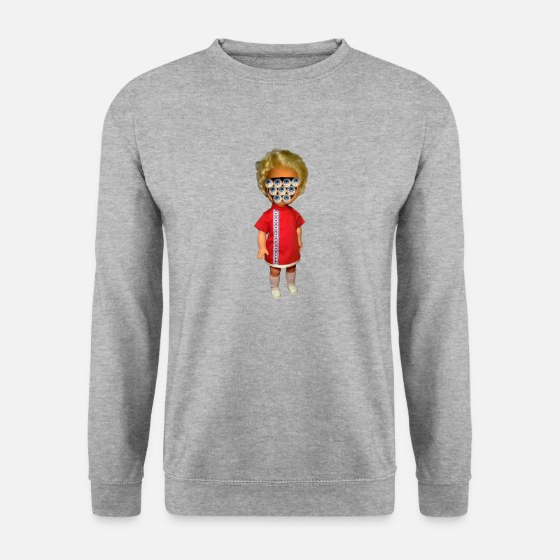 Puppe - Unisex Pullover - Weißgrau meliert