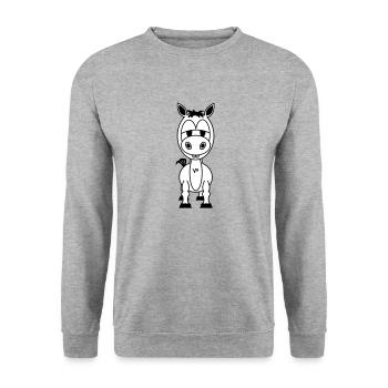 Louis - Unisex Sweatshirt - salt & pepper - Front - Alina (178cm) & Michal (187cm)