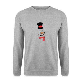 Snowman face with scarf and hat - Unisex Sweatshirt - salt & pepper - Front - Alina (178cm) & Michal (187cm)