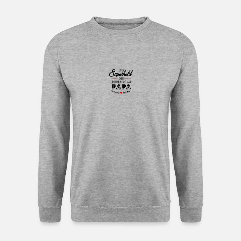 superheld papa - Unisex Pullover - Weißgrau meliert