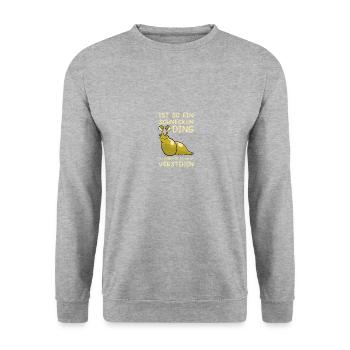 Ist So Ein Schnecken Ding du würdest es nicht - Unisex Pullover - Weißgrau meliert - Vorne - Alina (178cm) & Michal (187cm)