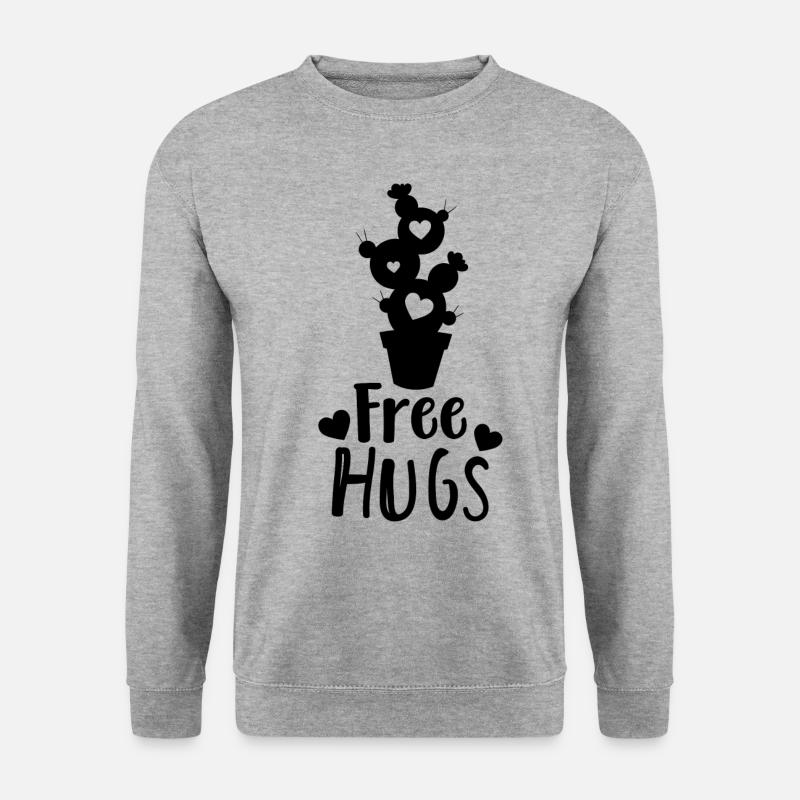 Free Hugs - Unisex Pullover - Weißgrau meliert