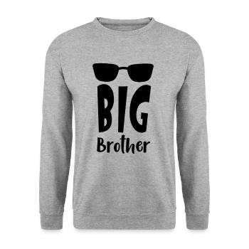 Big Brother - Unisex Pullover - Weißgrau meliert - Vorne - Alina (178cm) & Michal (187cm)