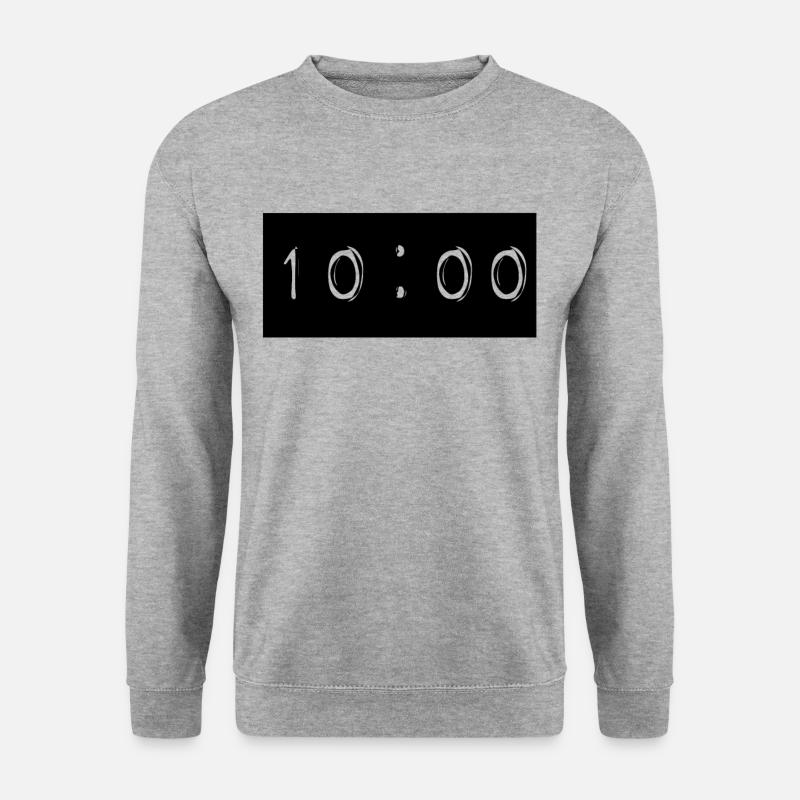 10:00 - Unisex Pullover - Weißgrau meliert