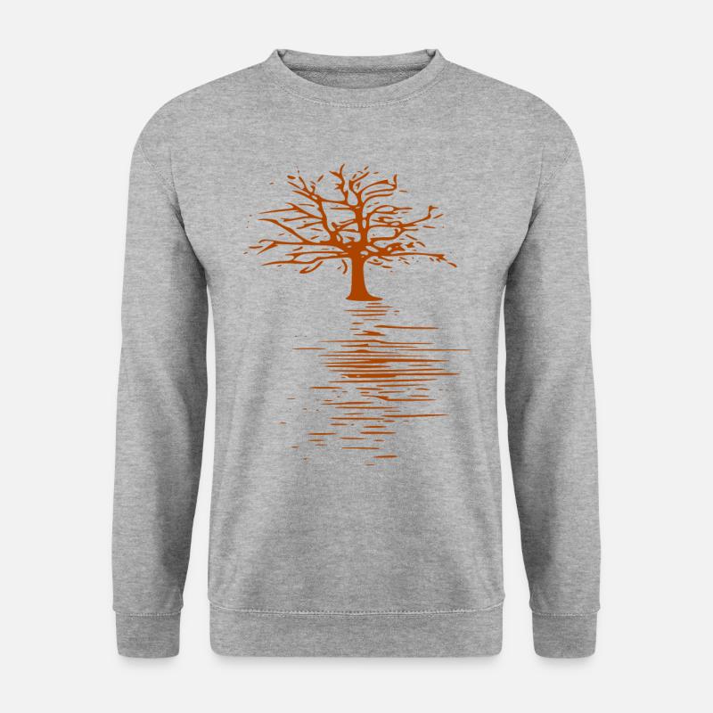 Baum Pflanze - Unisex Pullover - Weißgrau meliert