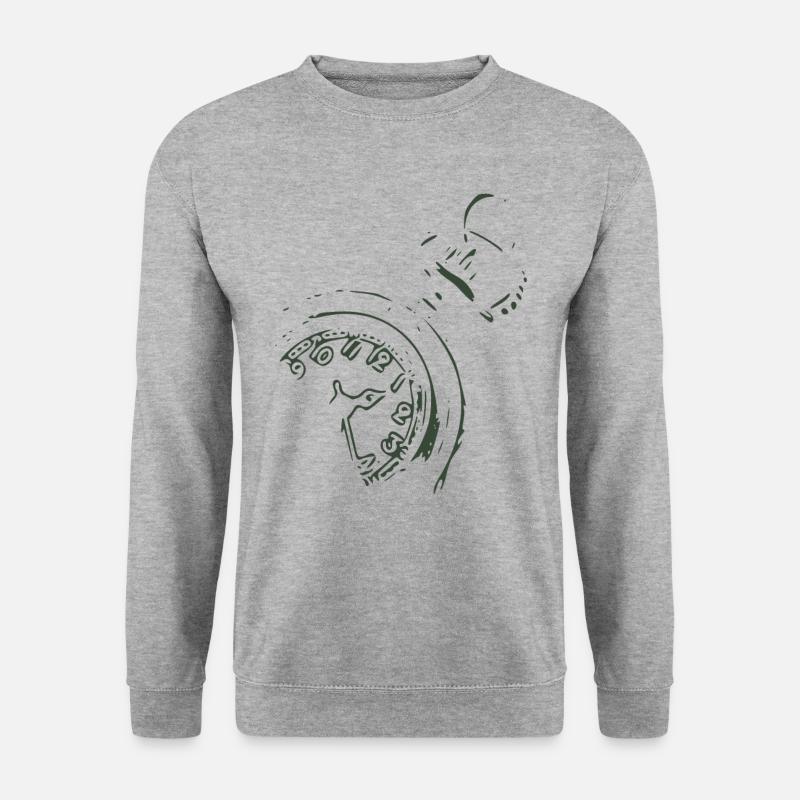 Stoppuhr schwarz - Unisex Pullover - Weißgrau meliert