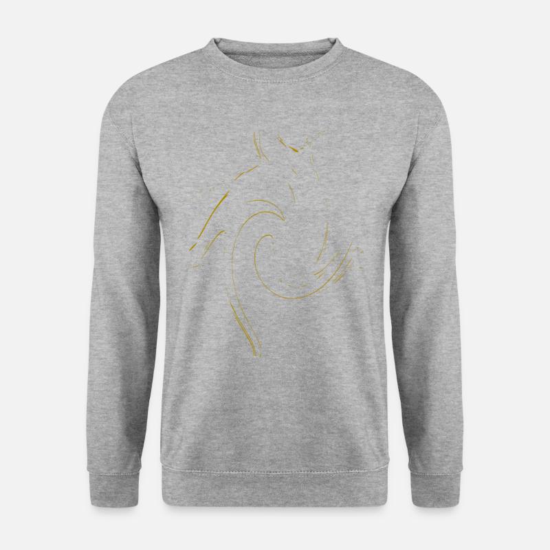 Welle gold - Unisex Pullover - Weißgrau meliert