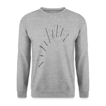 Konfetti dunkel - Unisex Pullover - Weißgrau meliert - Vorne - Alina (178cm) & Michal (187cm)