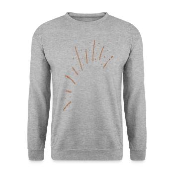 Konfetti - Unisex Pullover - Weißgrau meliert - Vorne - Alina (178cm) & Michal (187cm)