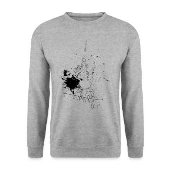Gouttes de couleur - ligne / noir - Sweat-shirt Unisexe - gris chiné - Devant - Alina (178cm) & Michal (187cm)