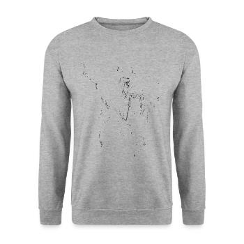 Gouttes de couleur - ligne / noir - Sweat-shirt Unisexe - gris chiné - Devant - Alina (178cm) & Michal (187cm)