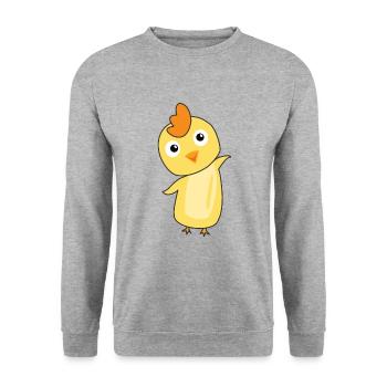 Chick baby chicken cute animals for kids chicken - Unisex Sweatshirt - salt & pepper - Front - Alina (178cm) & Michal (187cm)
