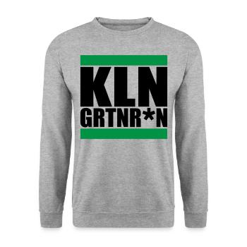 Farben änderbar | Kleingärtnern KLNGRTN*N - Unisex Pullover - Weißgrau meliert - Vorne - Alina (178cm) & Michal (187cm)