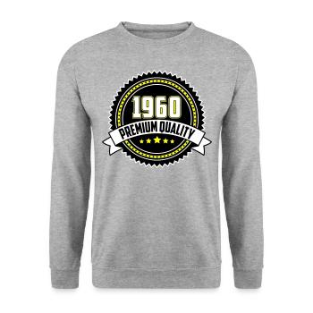 Les couleurs peuvent être modifiées | 1960 Emblème Qualité Supérieure - Sweat-shirt Unisexe - gris chiné - Devant - Alina (178cm) & Michal (187cm)