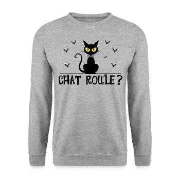 Happy Halloween - jour de Halloween - Sweat-shirt Unisexe - gris chiné - Devant - Alina (178cm) & Michal (187cm)