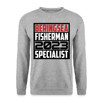 Bering Sea Fisherman 2023 Specialist Gift Idea - Unisex Sweatshirt - salt & pepper - Front - Alina (178cm) & Michal (187cm)