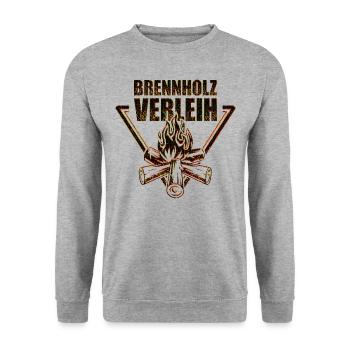 Brennholz Verleih Feuer Code - Unisex Pullover - Weißgrau meliert - Vorne - Alina (178cm) & Michal (187cm)