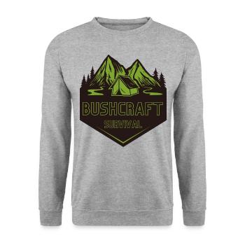 Survie en bushcraft - Sweat-shirt Unisexe - gris chiné - Devant - Alina (178cm) & Michal (187cm)
