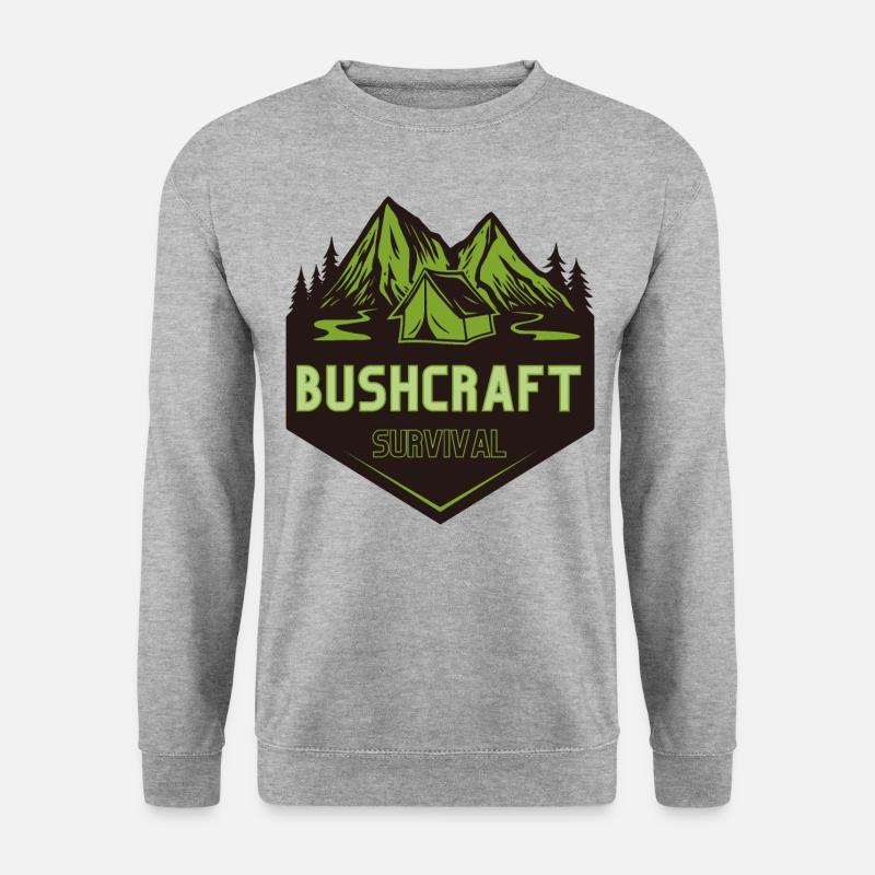 Bushcraft survival - Unisex Pullover - Weißgrau meliert