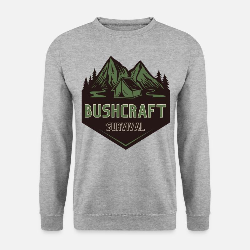 Bushcraft survival - Unisex Pullover - Weißgrau meliert