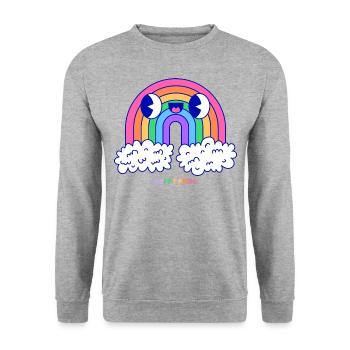 Love Graphic Love gagne Rainbow Happy Pride - Sweat-shirt Unisexe - gris chiné - Devant - Alina (178cm) & Michal (187cm)