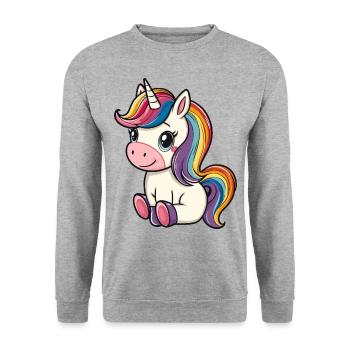 A cute cartoon unicorn - Unisex Sweatshirt - salt & pepper - Front - Alina (178cm) & Michal (187cm)