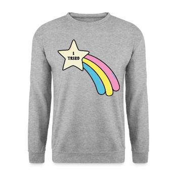 I Tried Sarcasm - Unisex Sweatshirt - salt & pepper - Front - Alina (178cm) & Michal (187cm)
