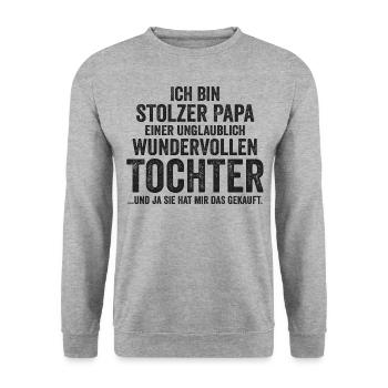 Dad Father Father's Day Daughter - Unisex Sweatshirt - salt & pepper - Front - Alina (178cm) & Michal (187cm)