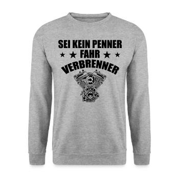 Combustion Engine Car Saying - Unisex Sweatshirt - salt & pepper - Front - Alina (178cm) & Michal (187cm)
