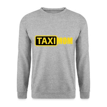 Farben änderbar | Taxi Mom - Unisex Pullover - Weißgrau meliert - Vorne - Alina (178cm) & Michal (187cm)