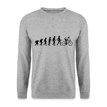 | changeable de couleur Evolution Vélo Fahrrad - Sweat-shirt Unisexe - gris chiné - Devant - Alina (178cm) & Michal (187cm)