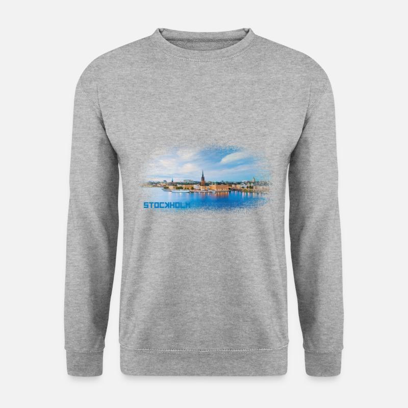 Stockholm Schweden - Unisex Pullover - Weißgrau meliert