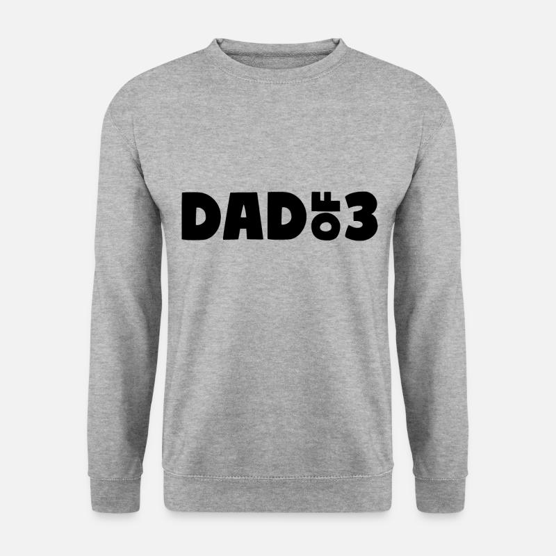 Dad of 3 - Unisex Pullover - Weißgrau meliert