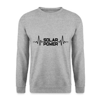 Rythme cardiaque solaire | Couleur changeable - Sweat-shirt Unisexe - gris chiné - Devant - Alina (178cm) & Michal (187cm)