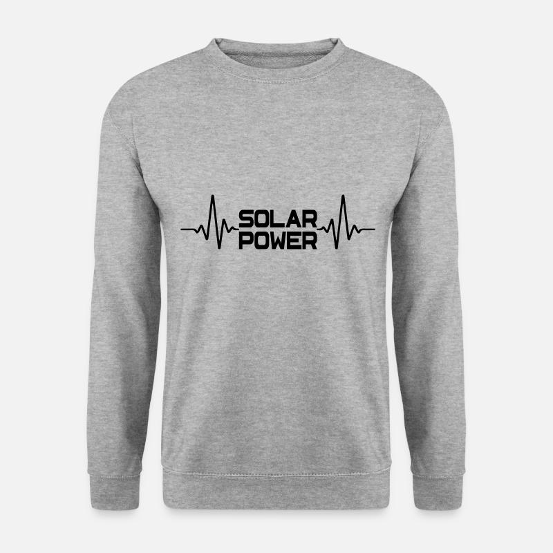 Rythme cardiaque solaire | Couleur changeable - Sweat-shirt Unisexe - gris chiné
