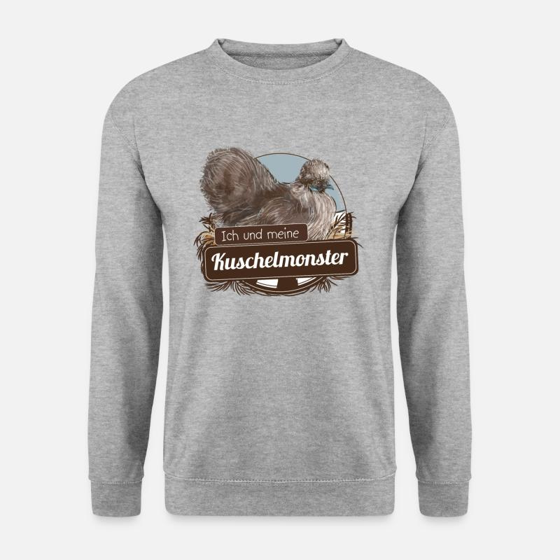 Ich und meine Kuschelmonster - Unisex Pullover - Weißgrau meliert