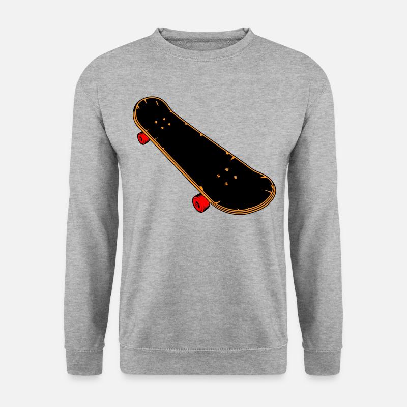 Skateboard Comic - Unisex Pullover - Weißgrau meliert