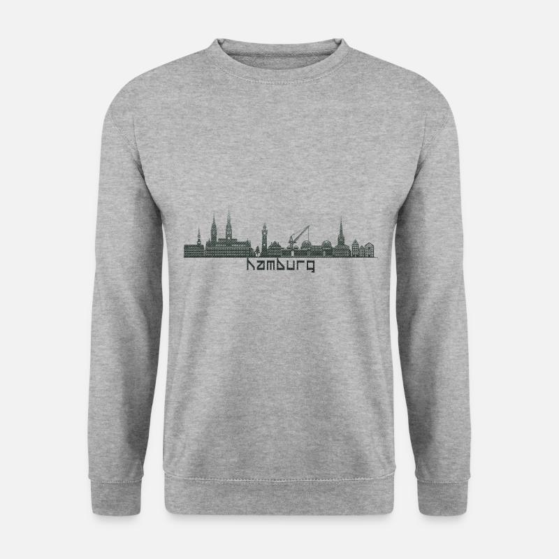 Hamburg - Unisex Pullover - Weißgrau meliert