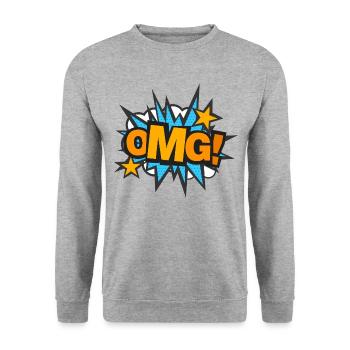 OMG - Unisex Sweatshirt - salt & pepper - Front - Alina (178cm) & Michal (187cm)