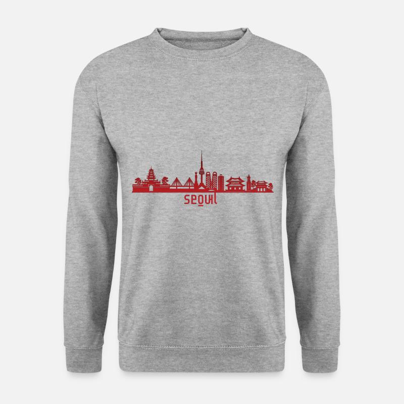 Seoul Korea - Unisex Pullover - Weißgrau meliert