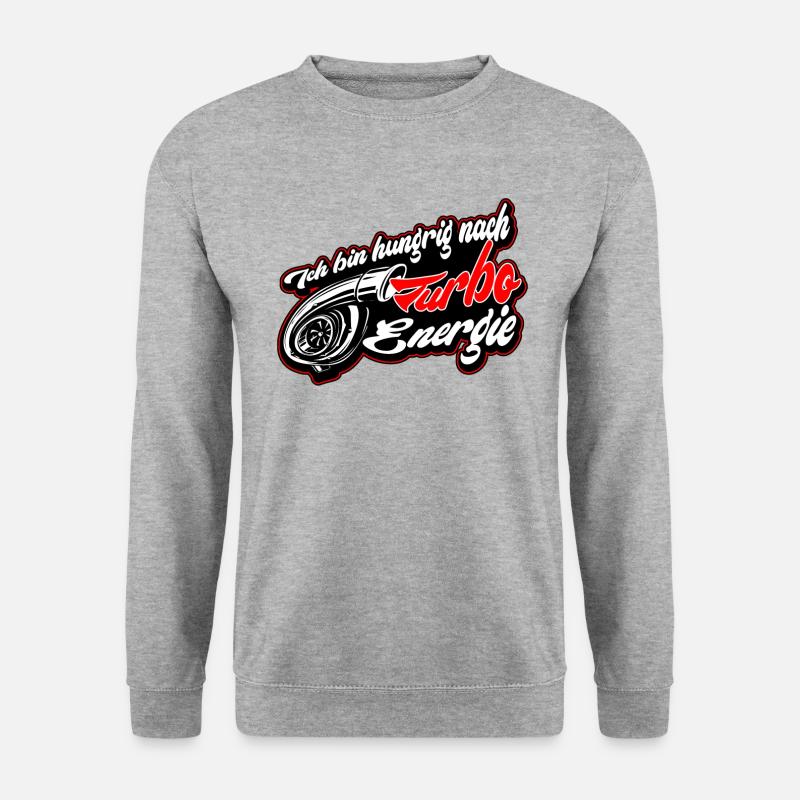 Schwarze Brennstoffflamme Turbo - Unisex Pullover - Weißgrau meliert