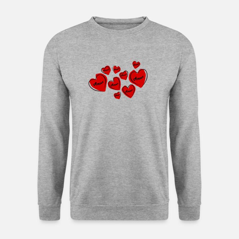 Amour Liebe Geschenk - Unisex Pullover - Weißgrau meliert