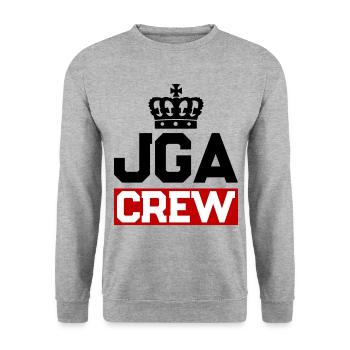 Junggesellenabschied Jga Crew - Unisex Pullover - Weißgrau meliert - Vorne - Alina (178cm) & Michal (187cm)
