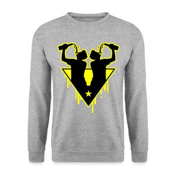 Drinker Team Bottle - Unisex Sweatshirt - salt & pepper - Front - Alina (178cm) & Michal (187cm)