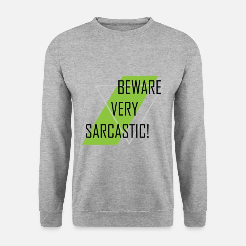 Vorsicht sehr sarkastisch - Unisex Pullover - Weißgrau meliert