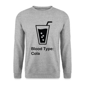 de sang; cola - Sweat-shirt Unisexe - gris chiné - Devant - Alina (178cm) & Michal (187cm)