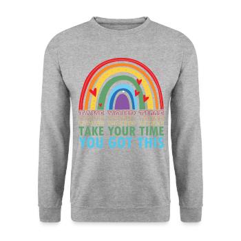 Dyslexia Therapy for Dyslexia Month - Unisex Sweatshirt - salt & pepper - Front - Alina (178cm) & Michal (187cm)