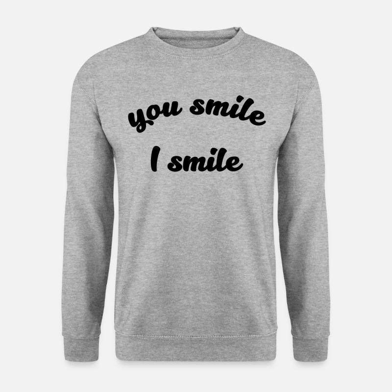Du lächelst, ich lächle Zitat - Unisex Pullover - Weißgrau meliert