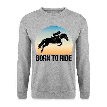 Born to Ride Horse Riding Girl - Unisex Sweatshirt - salt & pepper - Front - Alina (178cm) & Michal (187cm)